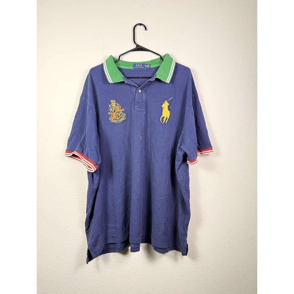 Polo Ralph Lauren Shirt Men's Size 3XB Blue Big Pony Crest Rugby Golf Red Green‎